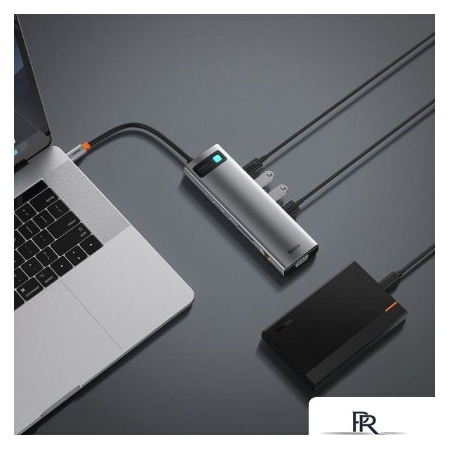 Док-станция Baseus Metal Gleam Series 11-in-1 Multifunctional HUB Type-C Hub Docking Station CAHUB-CT0G - Изображение №12 — Интернет-магазин ПроЗаказ