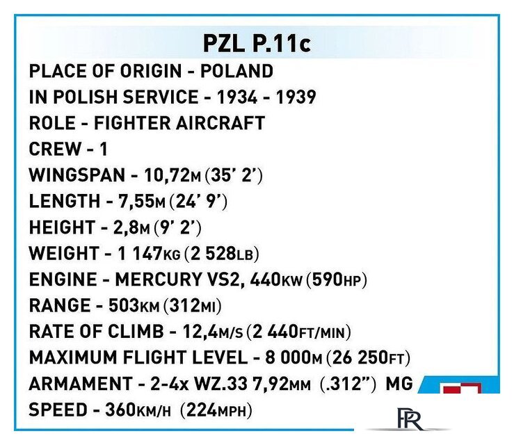 Конструктор Cobi Historical Collection WWII PZL P.11c - Изображение №9 — Интернет-магазин ПроЗаказ