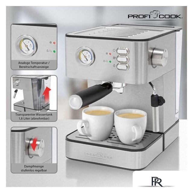 Рожковая кофеварка ProfiCook PC-ES 1209 - Изображение №7 — Интернет-магазин ПроЗаказ