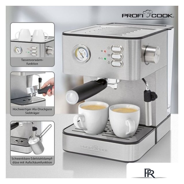Рожковая кофеварка ProfiCook PC-ES 1209 - Изображение №6 — Интернет-магазин ПроЗаказ