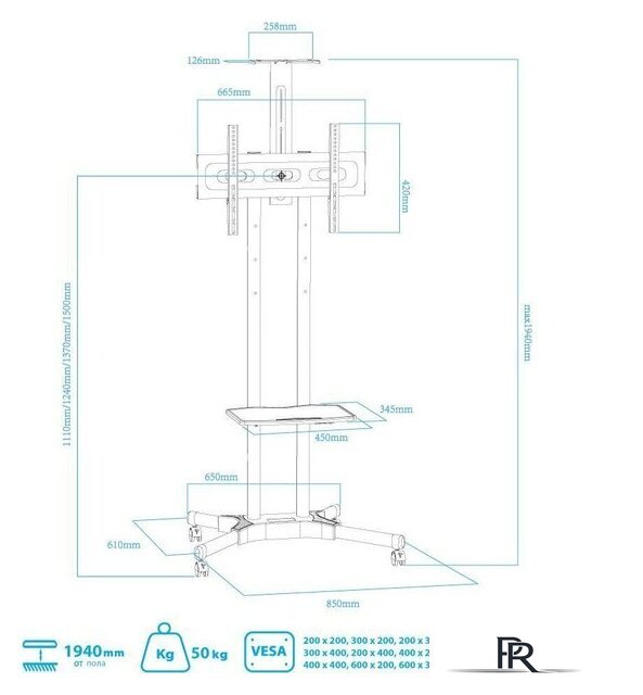 Стойка для телевизора Arm Media PT-STAND-12 - Изображение №6 — Интернет-магазин ПроЗаказ