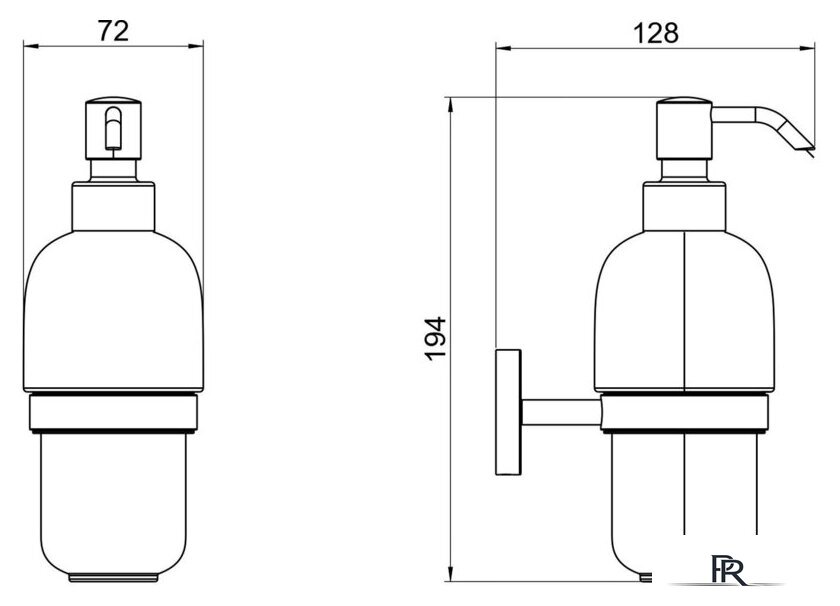 Дозатор для жидкого мыла Aquatek Бетта AQ4605MB (черный матовый) - Изображение №5 — Интернет-магазин ПроЗаказ