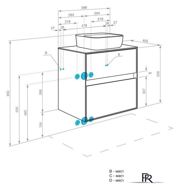  Акватон Тумба под умывальник Либерти 60 1A279401LYC70 - Изображение №19 — Интернет-магазин ПроЗаказ
