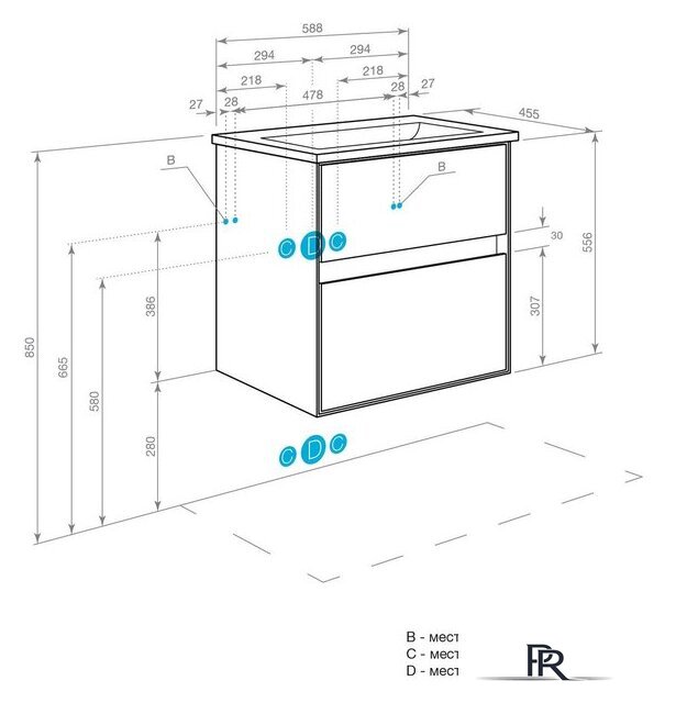 Акватон Тумба под умывальник Либерти 60 1A279401LYC70 - Изображение №18 — Интернет-магазин ПроЗаказ