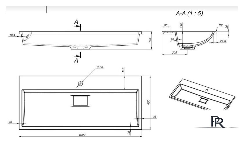 Умывальник Versalia Absolute 100 - Изображение №4 — Интернет-магазин ПроЗаказ