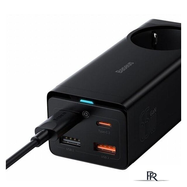 Сетевое зарядное Baseus GaN3 Pro Desktop Powerstrip AC+2U+2C 65W PSZM000901 - Изображение №5 — Интернет-магазин ПроЗаказ