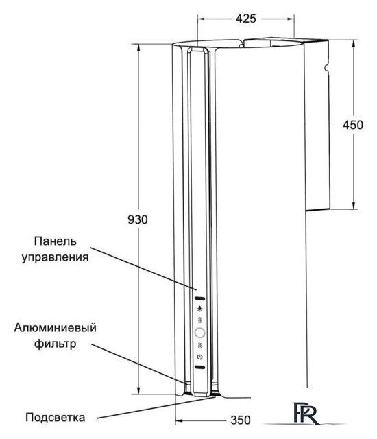 Кухонная вытяжка LEX Toro 350 White - Изображение №2 — Интернет-магазин ПроЗаказ