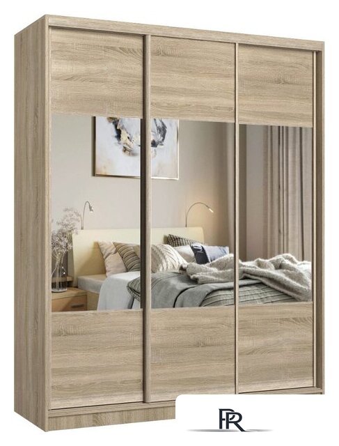 Шкаф-купе Евва 176 SSH.01 АЭП ШК.3 03 (дуб сонома/дуб шато) - Изображение №1 — Интернет-магазин ПроЗаказ