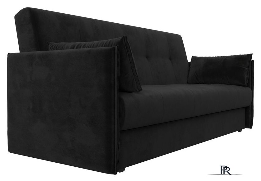 Диван Лига диванов Лига-018 117849 (велюр черный) - Изображение №4 — Интернет-магазин ПроЗаказ