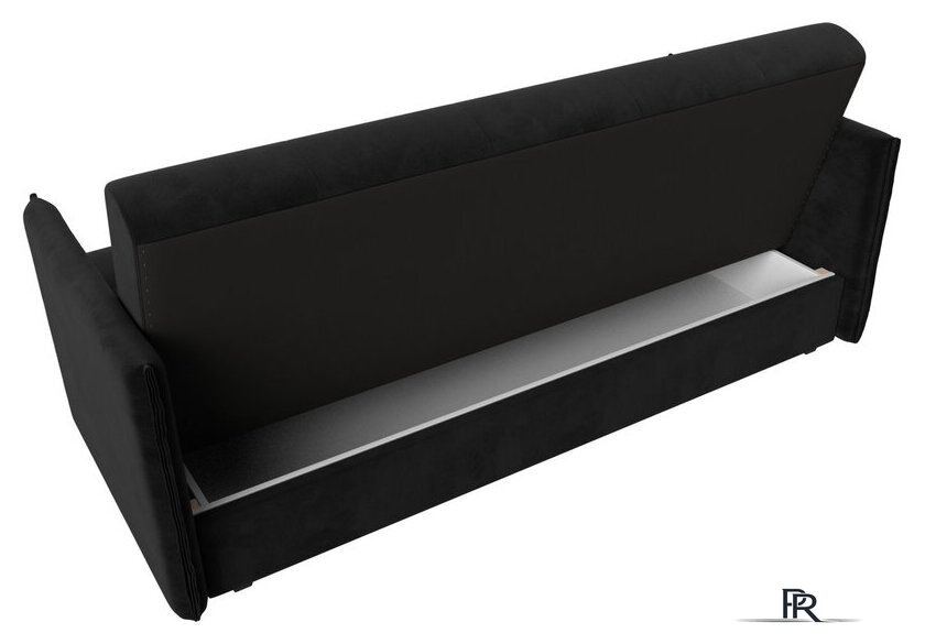 Диван Лига диванов Лига-018 117849 (велюр черный) - Изображение №7 — Интернет-магазин ПроЗаказ