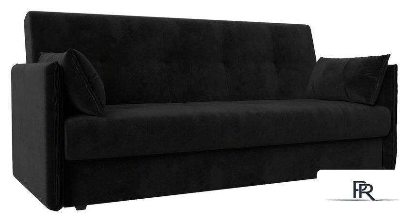 Диван Лига диванов Лига-018 117849 (велюр черный) - Изображение №1 — Интернет-магазин ПроЗаказ