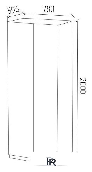 Шкаф распашной МДК ШК1 для одежды 2-х дверный 780x596x2000 (дуб вотан) - Изображение №3 — Интернет-магазин ПроЗаказ
