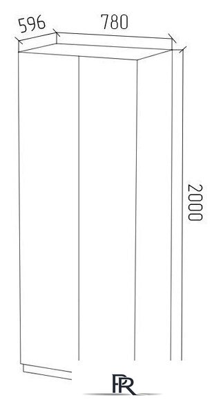 Шкаф распашной МДК ШК1 для одежды 2-х дверный 780x596x2000 (дуб вотан) - Изображение №4 — Интернет-магазин ПроЗаказ