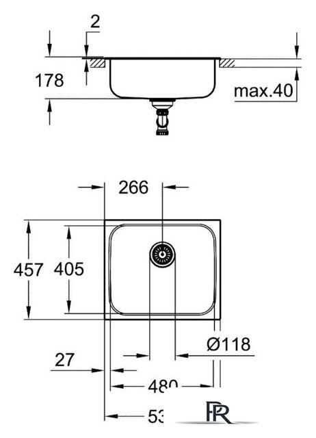 Кухонная мойка Grohe K200 60-S 53.3/45.8 1.0 31719SD0 - Изображение №3 — Интернет-магазин ПроЗаказ