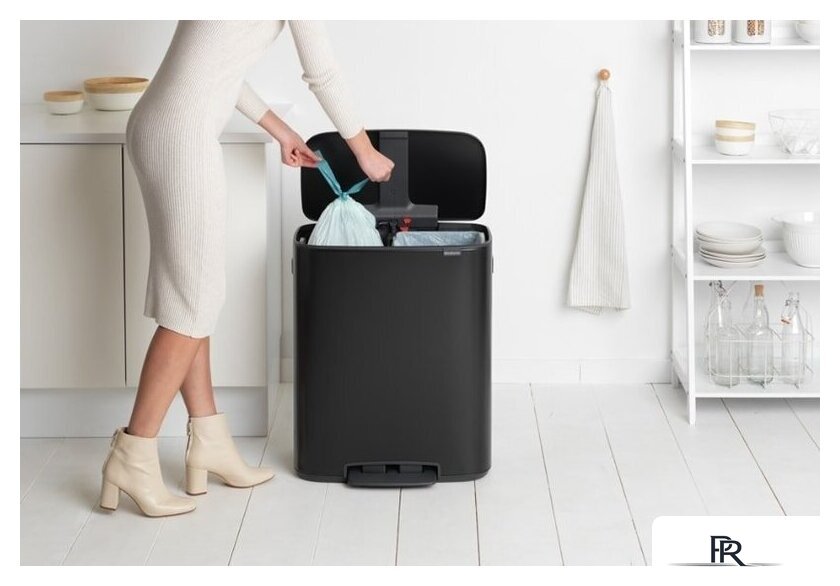 Система сортировки мусора Brabantia Bo Pedal Bin 2 x 30 л (черный матовый) - Изображение №8 — Интернет-магазин ПроЗаказ