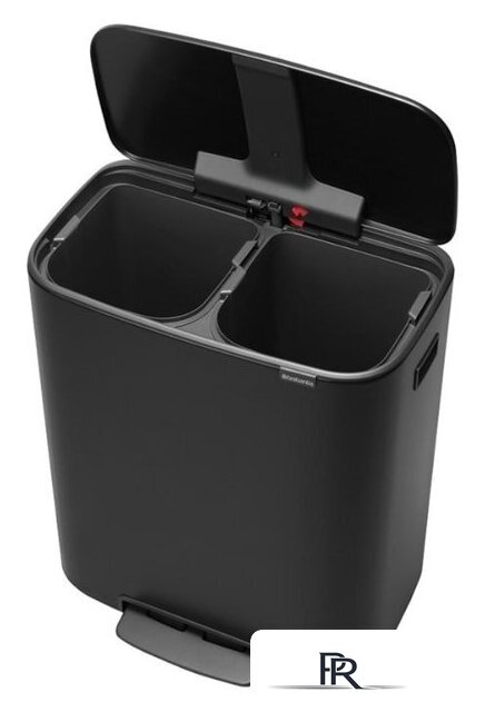 Система сортировки мусора Brabantia Bo Pedal Bin 2 x 30 л (черный матовый) - Изображение №4 — Интернет-магазин ПроЗаказ