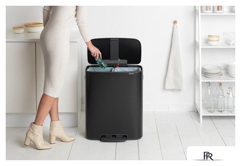 Система сортировки мусора Brabantia Bo Pedal Bin 2 x 30 л (черный матовый) - Изображение №9 — Интернет-магазин ПроЗаказ