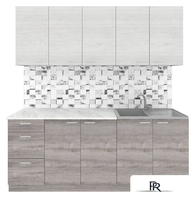 Готовая кухня Агута Альфа 2.0 (дуб пепельный/скандинавское дерево/этория) - Изображение №1 — Интернет-магазин ПроЗаказ