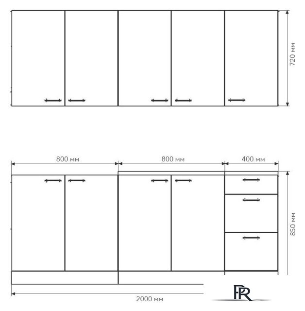 Готовая кухня Агута Альфа 2.0 (дуб пепельный/скандинавское дерево/этория) - Изображение №2 — Интернет-магазин ПроЗаказ