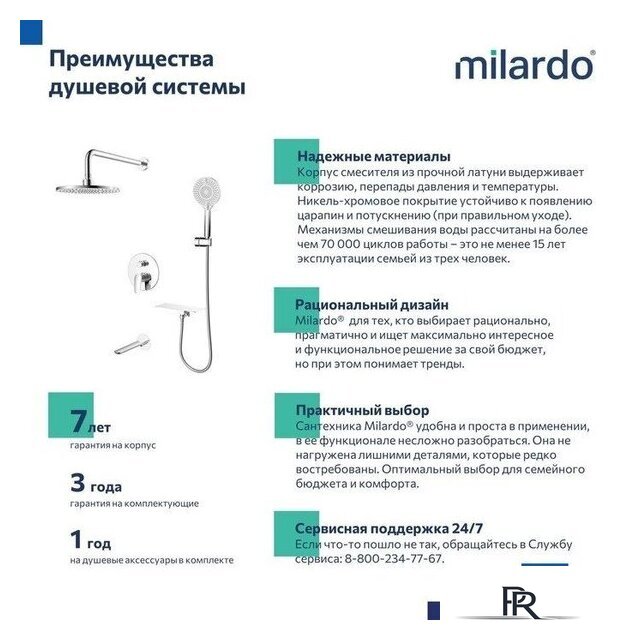 Душевая система  Milardo Rora RORSB03M68 - Изображение №8 — Интернет-магазин ПроЗаказ