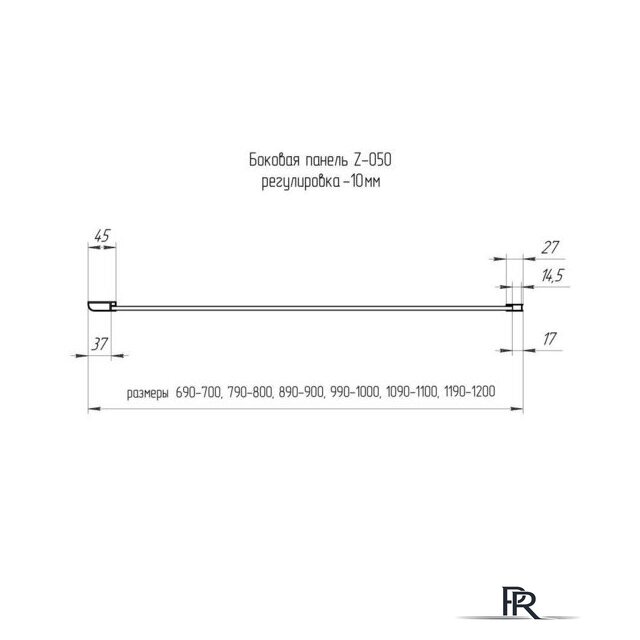 Душевая стенка RGW Z-050-2B 352205211-14 110 (черный/прозрачное стекло) - Изображение №2 — Интернет-магазин ПроЗаказ