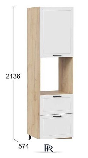 Шкаф напольный Трия Лорас 1П6Я2 с одной дверью и двумя ящиками (дуб крафт золотой/холст белый) - Изображение №3 — Интернет-магазин ПроЗаказ