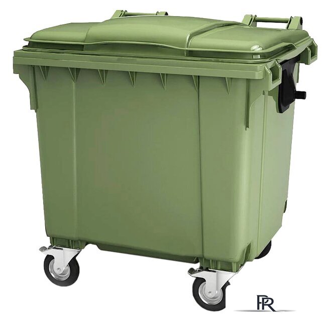 Контейнер для мусора Эдванс 1100 л, с крышкой (пластик, зеленый) - Изображение №1 — Интернет-магазин ПроЗаказ