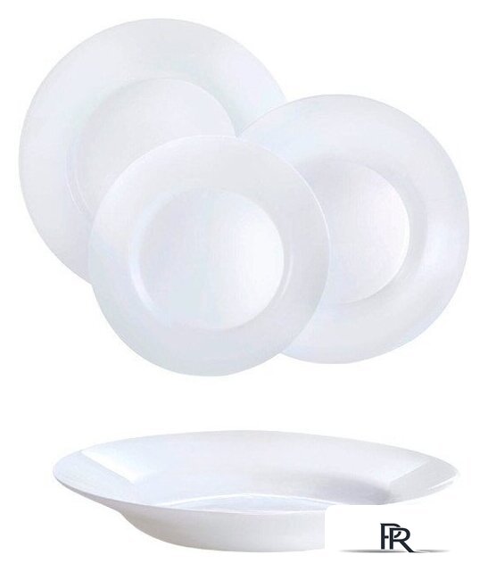 Набор тарелок Luminarc Plumi V5586 (18шт, белый) - Изображение №1 — Интернет-магазин ПроЗаказ