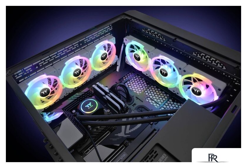 Комплект вентиляторов для корпуса с контроллером Thermaltake SWAFAN EX14 RGB White TT Premium Edition CL-F162-PL14SW-A - Изображение №7 — Интернет-магазин ПроЗаказ
