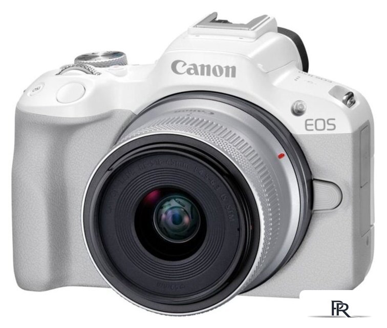 Беззеркальный фотоаппарат Canon EOS R50 RF-S 18-45mm F4.5-6.3 IS STM (белый) - Изображение №1 — Интернет-магазин ПроЗаказ