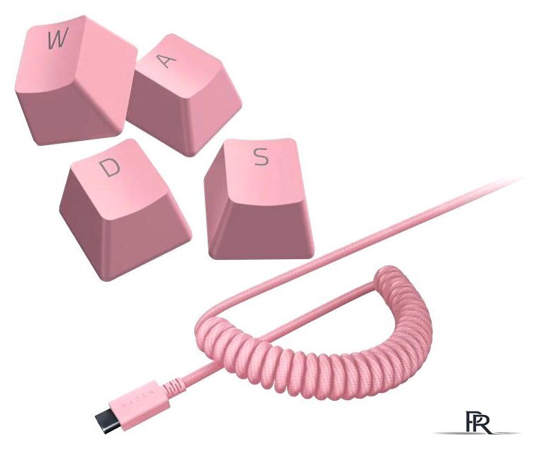 Набор аксессуаров Razer PBT Keycap + Coiled Cable Upgrade Set Quartz Pink - Изображение №1 — Интернет-магазин ПроЗаказ