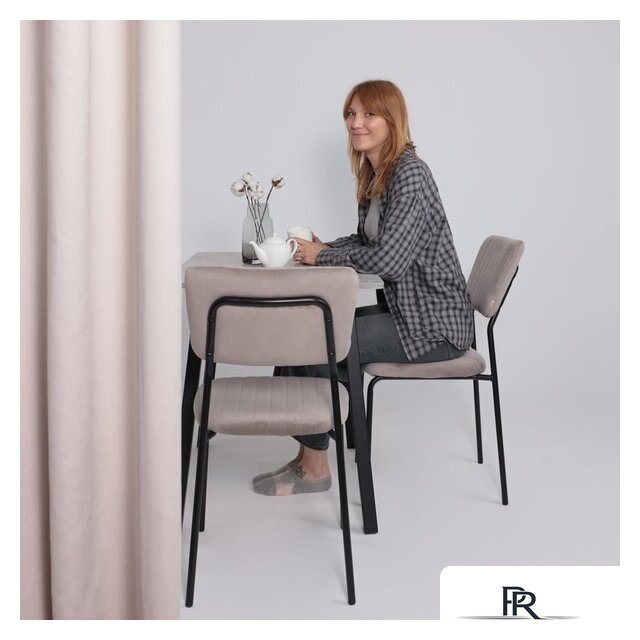 Кухонный стол Мамадома Tirk radial-94 раздвижной 94-126х64 (серый сланец/черный) - Изображение №2 — Интернет-магазин ПроЗаказ