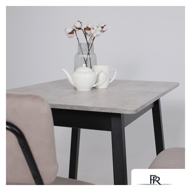 Кухонный стол Мамадома Tirk radial-94 раздвижной 94-126х64 (серый сланец/черный) - Изображение №5 — Интернет-магазин ПроЗаказ