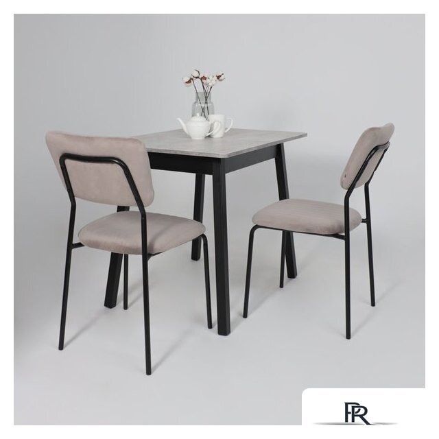 Кухонный стол Мамадома Tirk radial-94 раздвижной 94-126х64 (серый сланец/черный) - Изображение №4 — Интернет-магазин ПроЗаказ