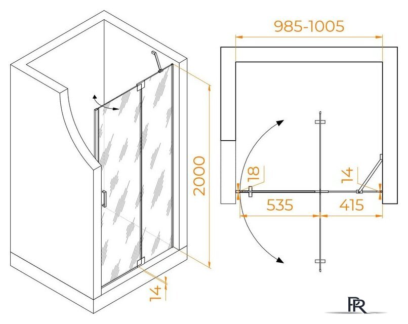 Душевая дверь RGW HO-014B 350601410-24 - Изображение №5 — Интернет-магазин ПроЗаказ