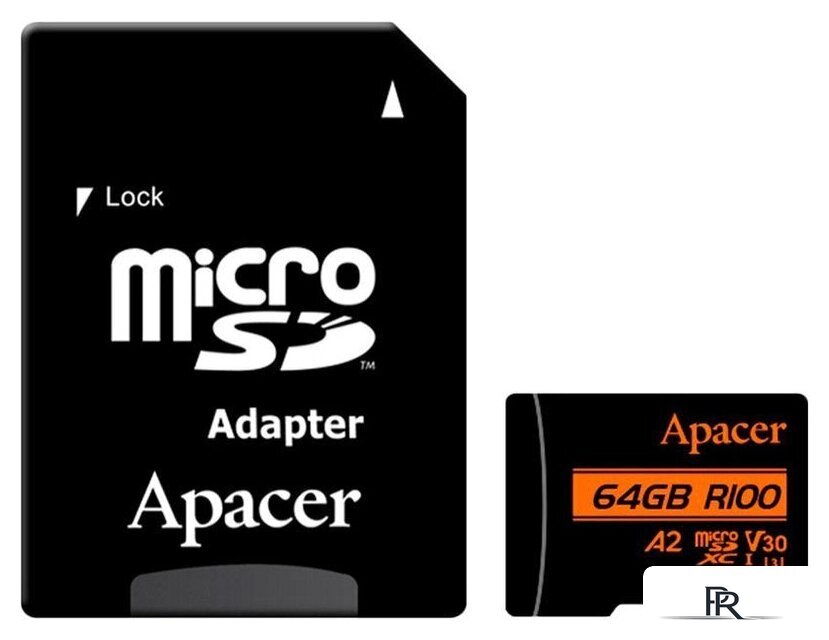 Карта памяти Apacer microSDXC AP64GMCSX10U8-R 64GB (с адаптером) - Изображение №1 — Интернет-магазин ПроЗаказ
