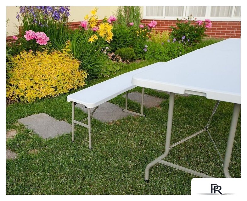 Стол Calviano Складной, прямоугольный 240x75.5 см (белый) - Изображение №5 — Интернет-магазин ПроЗаказ