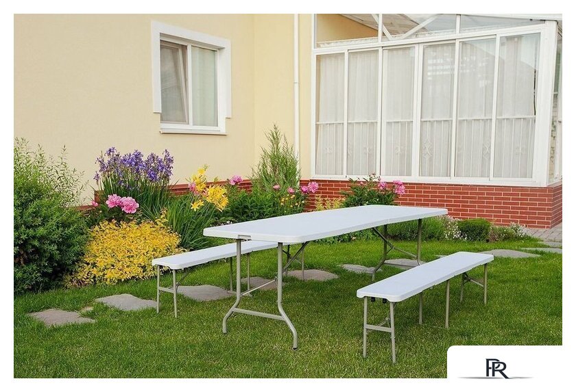 Стол Calviano Складной, прямоугольный 240x75.5 см (белый) - Изображение №4 — Интернет-магазин ПроЗаказ