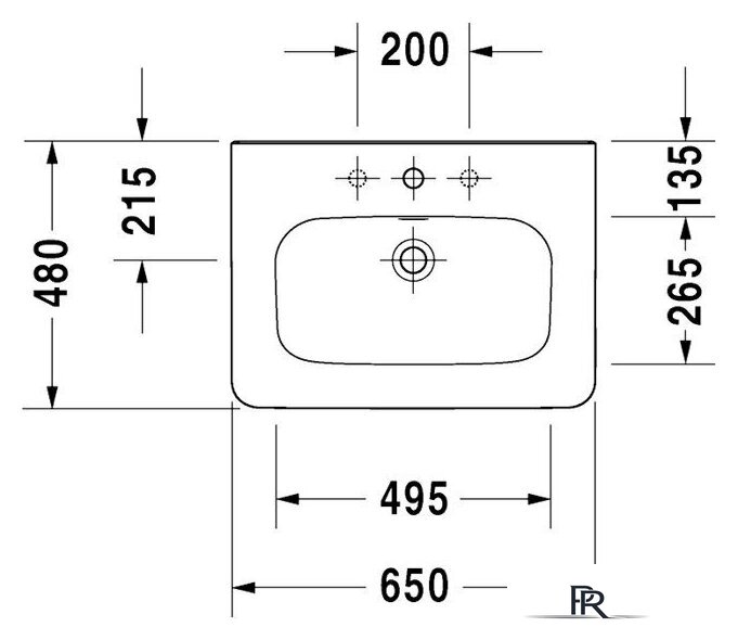 Умывальник Duravit DuraStyle 65x48 (2320650000) - Изображение №3 — Интернет-магазин ПроЗаказ