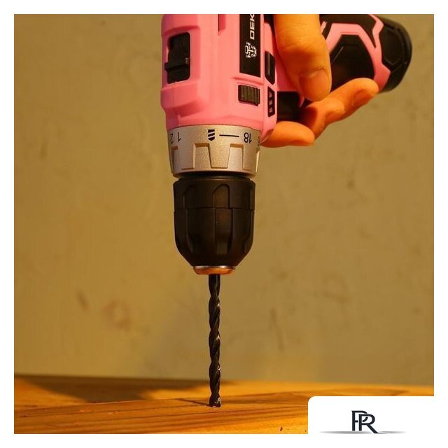 Дрель-шуруповерт Deko GCD12DU3 PINK SET2 063-4171 (с 1-им АКБ, набор оснастки) - Изображение №5 — Интернет-магазин ПроЗаказ