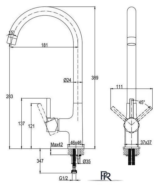 Смеситель Cersanit Elio однорычажный 64863 (хром) - Изображение №14 — Интернет-магазин ПроЗаказ