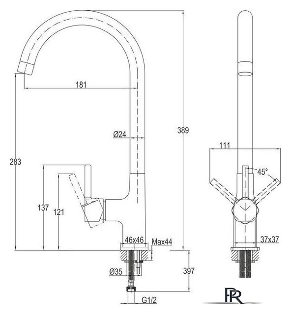 Смеситель Cersanit Elio однорычажный 64863 (хром) - Изображение №13 — Интернет-магазин ПроЗаказ