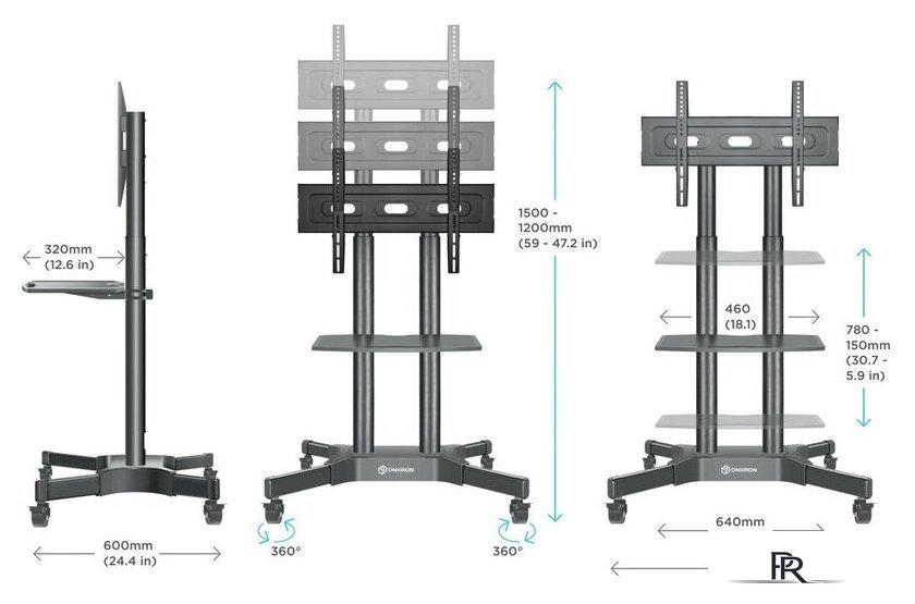 Стойка для телевизора Onkron TS1351 (черный) - Изображение №5 — Интернет-магазин ПроЗаказ