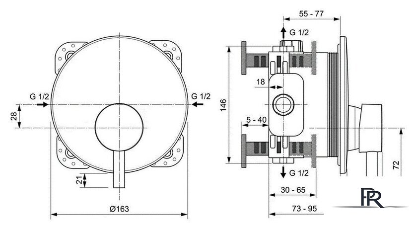 Смеситель Ideal Standard Cerafine A7388AA + A1000NU - Изображение №9 — Интернет-магазин ПроЗаказ