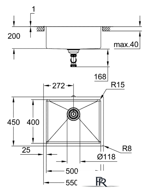 Кухонная мойка Grohe K700U 60-S 54,4/44,4 1.0 31574SD1 - Изображение №3 — Интернет-магазин ПроЗаказ