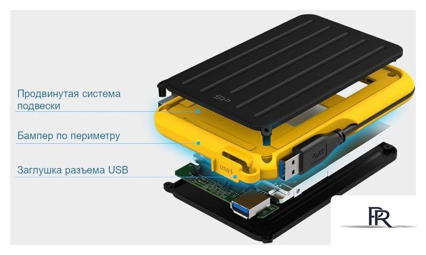 Внешний накопитель Silicon-Power Armor A66 2TB SP020TBPHD66SS3Y - Изображение №5 — Интернет-магазин ПроЗаказ