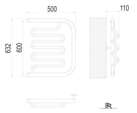 Полотенцесушитель TERMINUS Фокстрот-Лиана 1