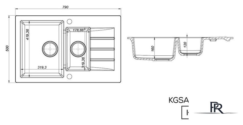 Кухонная мойка Kernau KGS A 6079 1.5B1D Graphite - Изображение №7 — Интернет-магазин ПроЗаказ