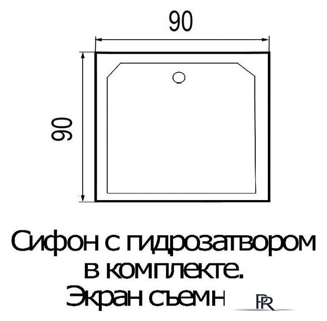 Душевой поддон River Wemor 90/38 S - Изображение №2 — Интернет-магазин ПроЗаказ