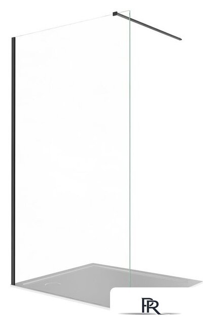 Душевая стенка Aquatek Walk in с держателем 120x200 AQ.WI.120.1BL (черный/прозрачное стекло) - Изображение №1 — Интернет-магазин ПроЗаказ